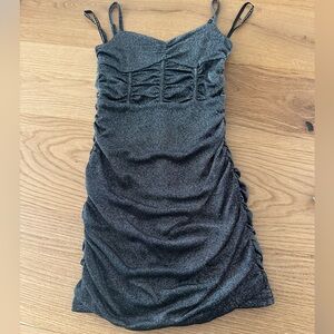 Katie j NYC Lola bodycon dress in silver metallic size l